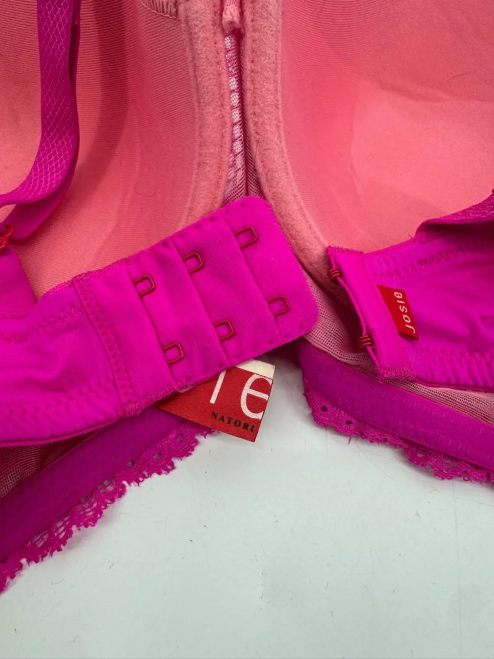 Josie Natori Bra Womens 32DDD Pink Padded Underwire Lace T Shirt Bra RN: 105951‎
